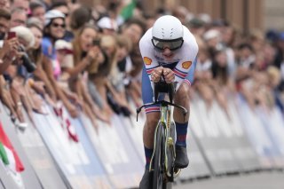 Joshua Tarling (ici lors des Mondiaux 2024 à Zurich) a cueilli samedi son 1er succès sur un grand Tour KEYSTONE/AP/PETER DEJONG